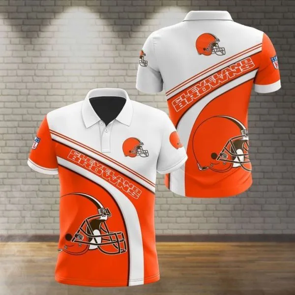Cleveland Browns Polo T-Shirt Full Size QP38
