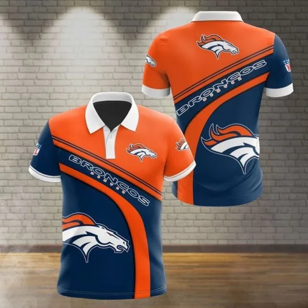 Denver Broncos Polo T-Shirt Full Size JK88
