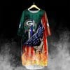 Green Bay Packers Batwing Pocket Dress ID83