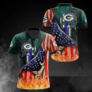 Green Bay Packers Polo T-Shirt Full Size PT39