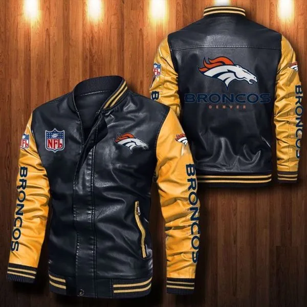 Denver Broncos Leather Jacket KF63