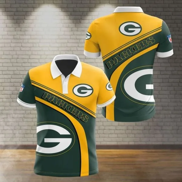 Green Bay Packers Polo T-Shirt Full Size PA33
