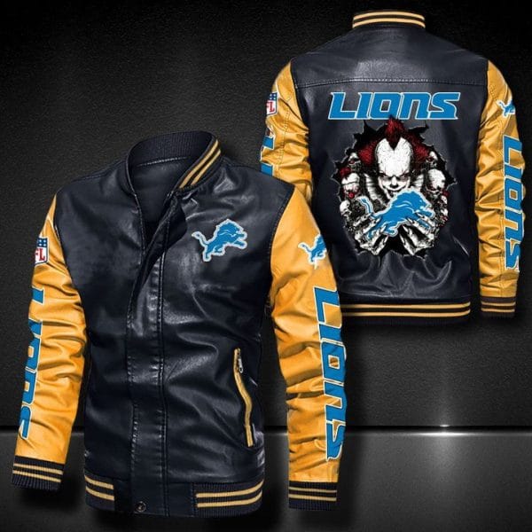 Detroit Lions Leather Jacket KS56