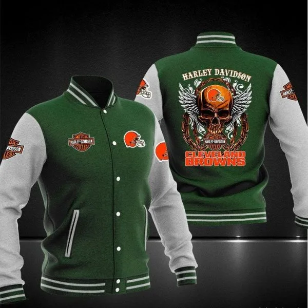 Cleveland Browns Baseball Jacket PZ66