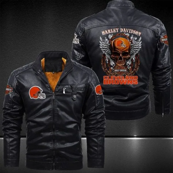 Cleveland Browns Leather Jacket YK36