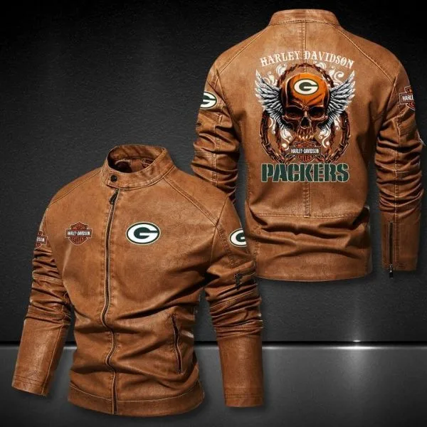 Green Bay Packers Leather Jacket HA53