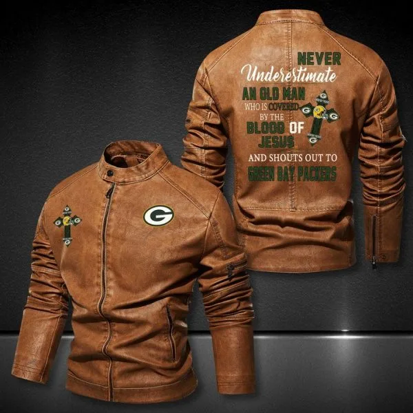 Green Bay Packers Leather Jacket QU36