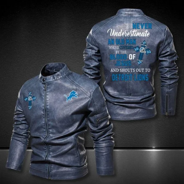 Detroit Lions Leather Jacket NT43