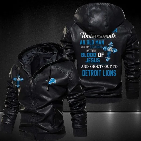 Detroit Lions Leather Jacket NI51