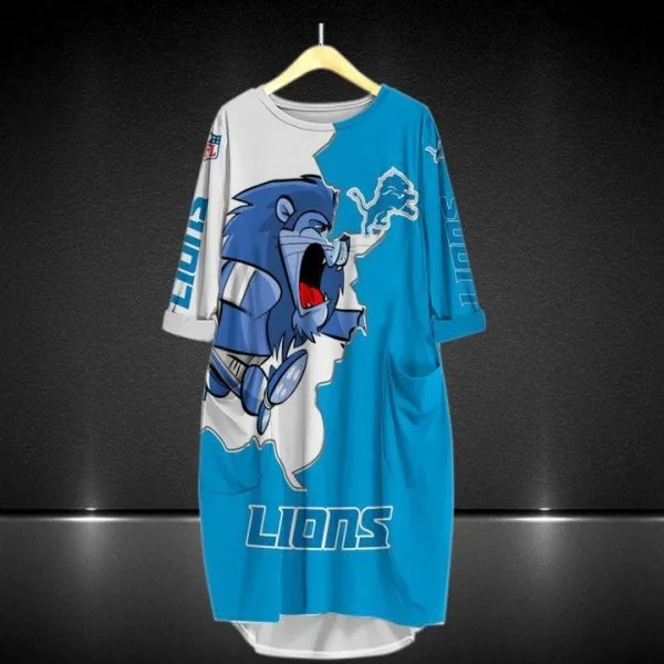 Detroit Lions Batwing Pocket Dress HW82