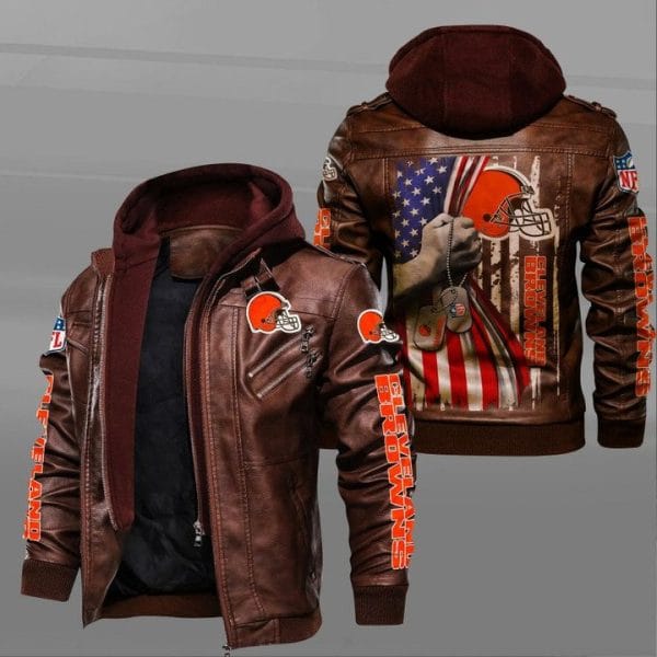 Cleveland Browns Leather Jacket HV37