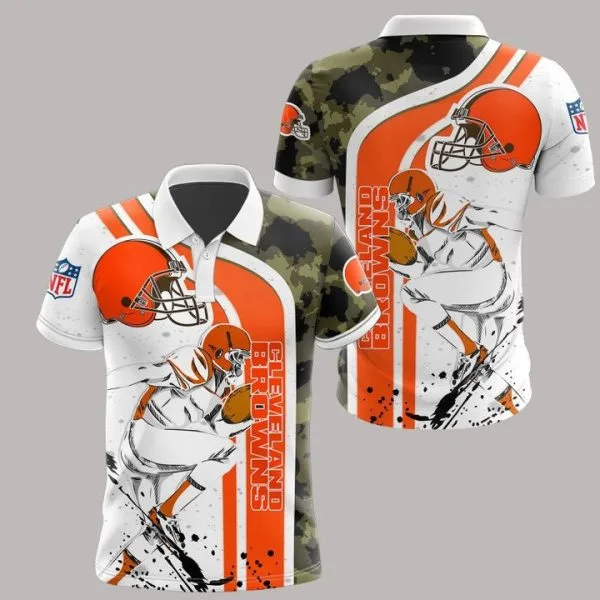 Cleveland Browns Polo T-Shirt Full Size PD51