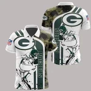 Green Bay Packers Polo T-Shirt Full Size LE26