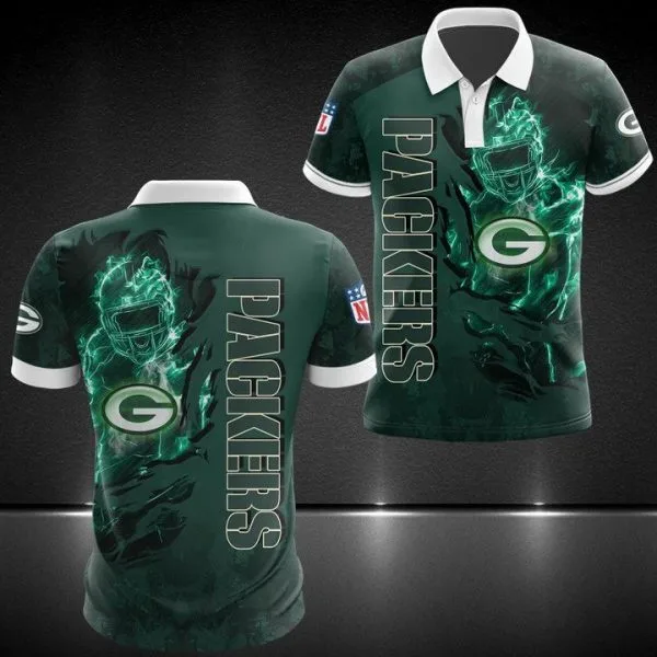 Green Bay Packers Polo T-Shirt Full Size PA38
