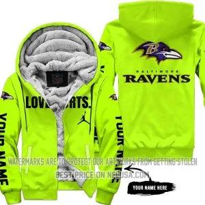 Limited Edition - Baltimore Ravens - Neon - Fleece Zip Hoodie