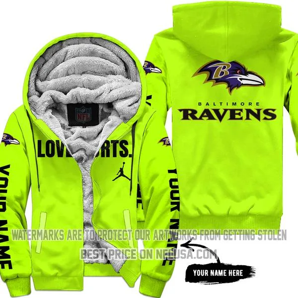 Limited Edition - Baltimore Ravens - Neon - Fleece Zip Hoodie