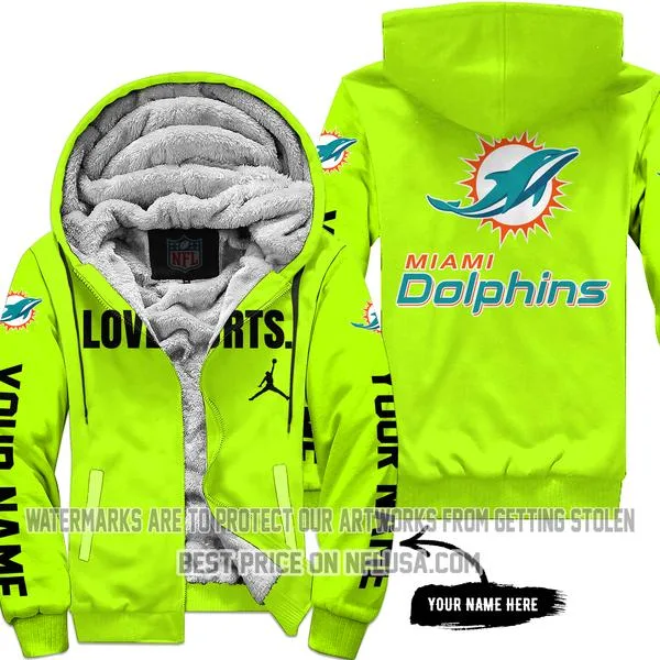 Limited Edition - Miami Dolphins - Neon - Fleece Zip Hoodie
