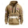 Special Limited Edition - Half Zipper Hoodie - Super Bowl Lix X Kansas City Chiefs - Khaki