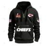 Special Limited Edition - Half Zipper Hoodie - Super Bowl Lix X Kansas City Chiefs - Black