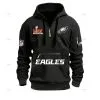Special Limited Edition - Half Zipper Hoodie - Super Bowl Lix X Philadelphia Eagles - Black