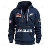 Special Limited Edition - Half Zipper Hoodie - Super Bowl Lix X Philadelphia Eagles - Navy Blue