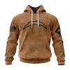 Los Angeles Chargers  Salute To Service Club Pullover Hoodie - Brown