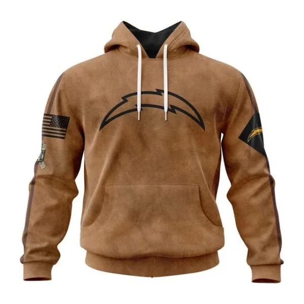 Los Angeles Chargers  Salute To Service Club Pullover Hoodie - Brown