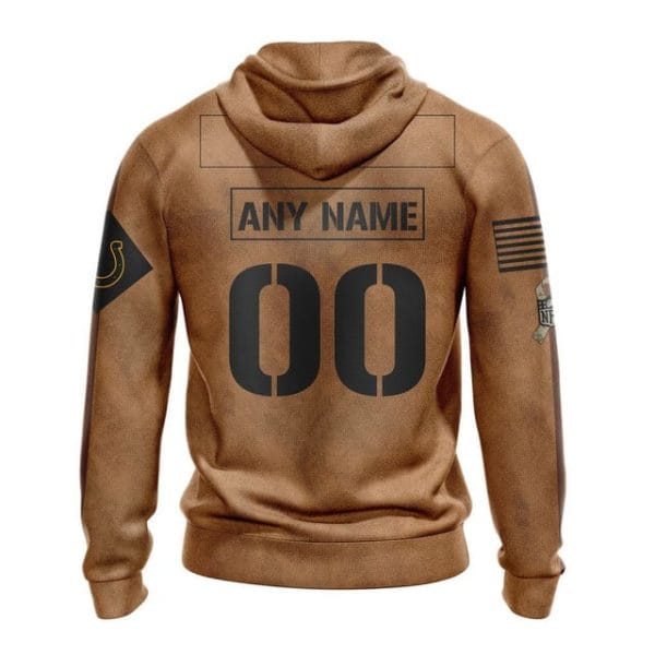 Indianapolis Colts  Salute To Service Club Pullover Hoodie - Brown - Image 2