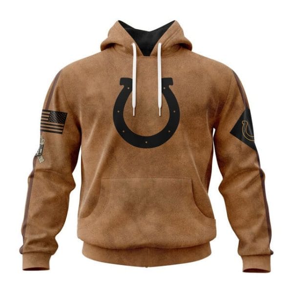 Indianapolis Colts  Salute To Service Club Pullover Hoodie - Brown