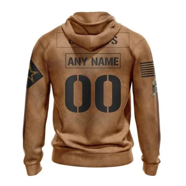 Dallas Cowboys  Salute To Service Club Pullover Hoodie - Brown - Image 2