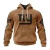 New York Giants  Salute To Service Club Pullover Hoodie - Brown