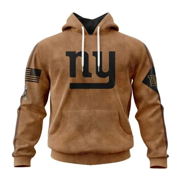 New York Giants  Salute To Service Club Pullover Hoodie - Brown