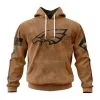 Philadelphia Eagles  Salute To Service Club Pullover Hoodie - Brown