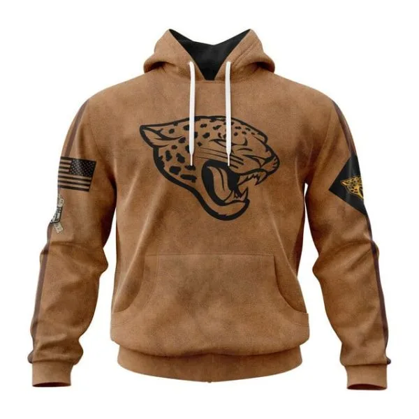 Jacksonville Jaguars  Salute To Service Club Pullover Hoodie - Brown