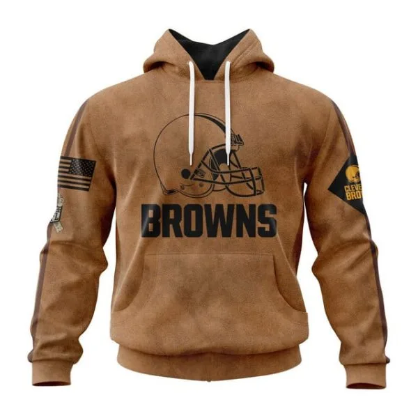 Cleveland Browns  Salute To Service Club Pullover Hoodie - Brown