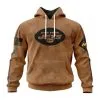 New York Jets  Salute To Service Club Pullover Hoodie - Brown