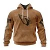 Arizona Cardinals  Salute To Service Club Pullover Hoodie - Brown