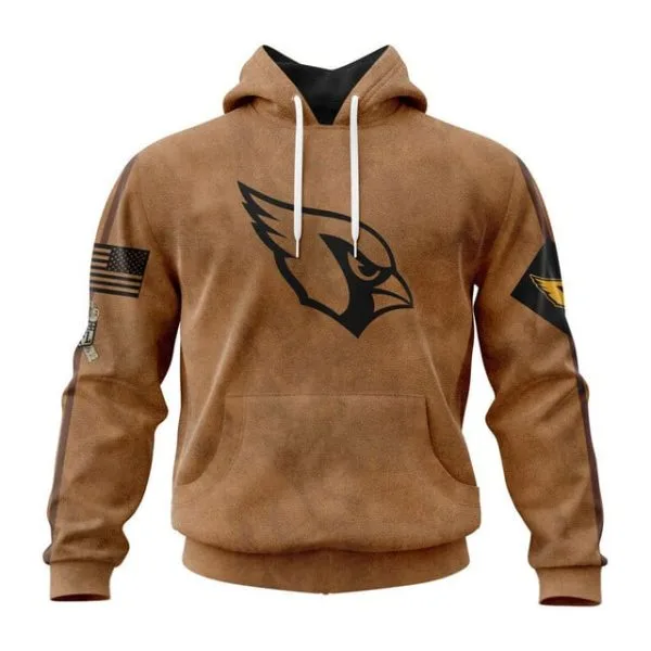 Arizona Cardinals  Salute To Service Club Pullover Hoodie - Brown