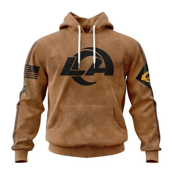Los Angeles Rams  Salute To Service Club Pullover Hoodie - Brown