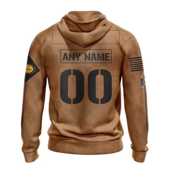 San Francisco 49ers  Salute To Service Club Pullover Hoodie - Brown - Image 2
