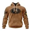 San Francisco 49ers  Salute To Service Club Pullover Hoodie - Brown