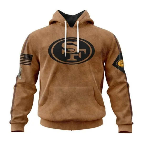 San Francisco 49ers  Salute To Service Club Pullover Hoodie - Brown