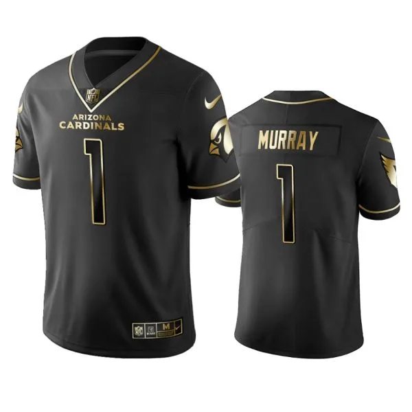 Cardinals #1 Kyler Murray Men's Stitched NFL Vapor Untouchable Limited Black Golden Jersey - Custom Name