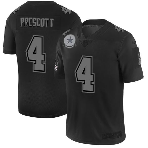 Dallas Cowboys #4 Dak Prescott Men's Nike Black 2019 Salute to Service Limited Stitched NFL Jersey - Custom Name