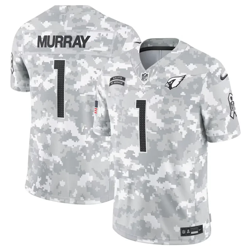 Men's Arizona Cardinals #1 Kyler Murray 2024 F.U.S.E Arctic Camo Salute to Service Limited Stitched Football Jersey - Custom Name