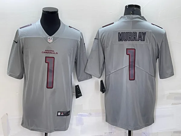 Men's Arizona Cardinals #1 Kyler Murray Grey Atmosphere Fashion Stitched Jersey - Custom Name