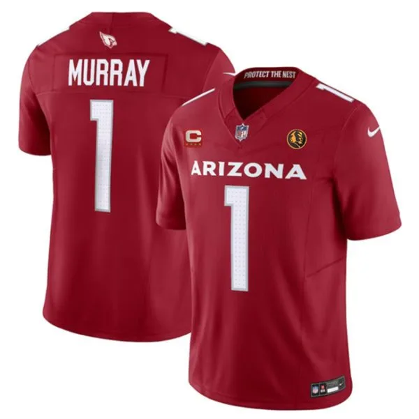 Men's Arizona Cardinals #1 Kyler Murray Red 2023 F.U.S.E. With 4-Star C Patch And John Madden Patch Vapor Limited Stitched Football Jersey - Custom Name