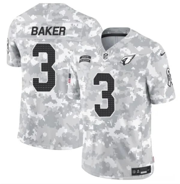 Men's Arizona Cardinals #3 Budda Baker 2024 F.U.S.E Arctic Camo Salute to Service Limited Stitched Football Jersey - Custom Name