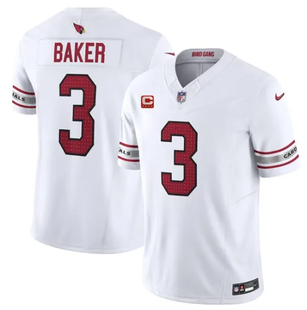 Men's Arizona Cardinals #3 Budda Baker White 2023 F.U.S.E. With 4-Star C Patch Vapor Untouchable F.U.S.E. Limited Stitched Football Jersey - Custom Name