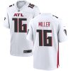 Men's Atlanta Falcons #16 Scott Miller White Limited Stitched Football Game Jersey - Custom Name